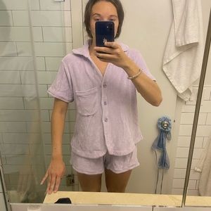 Frankie’s Bikinis Terry Cloth Set in Lavender